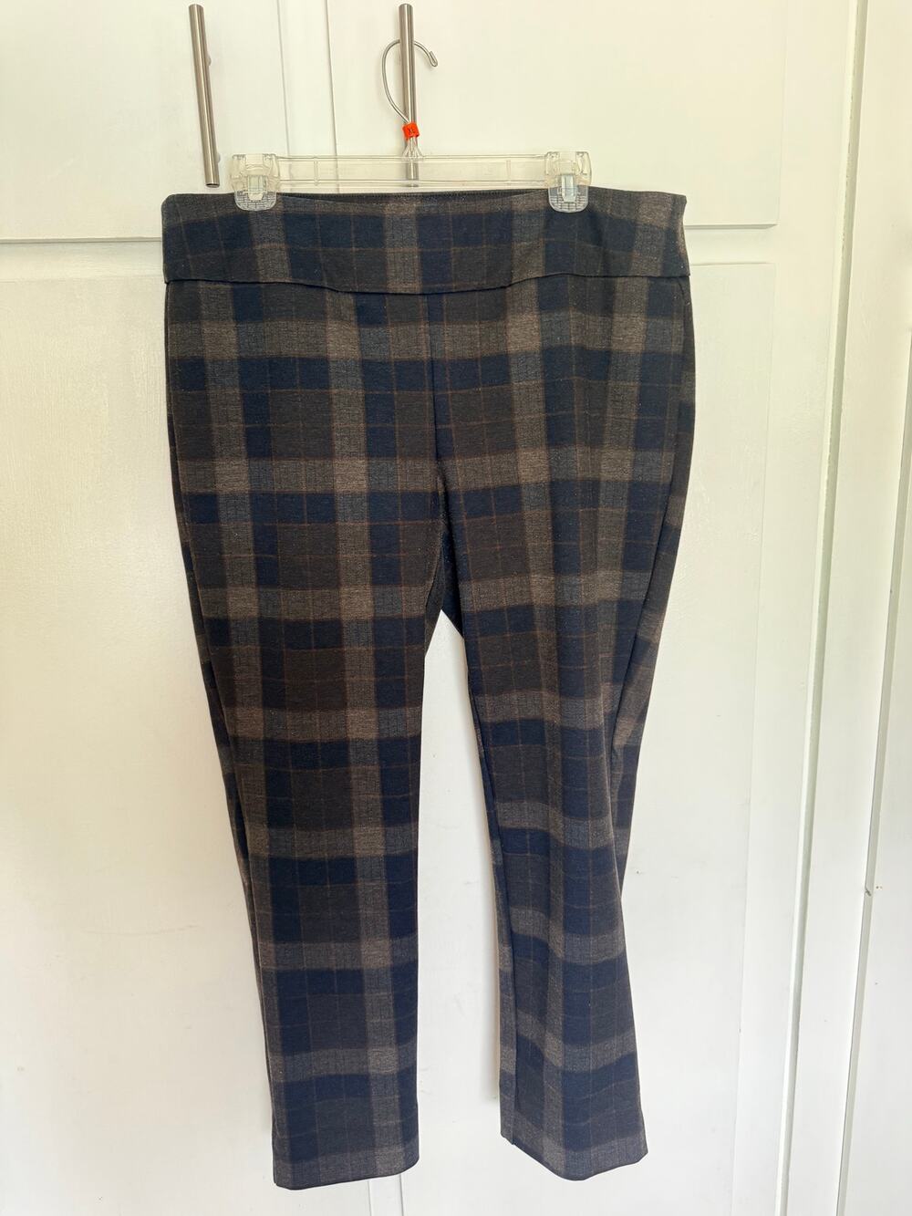 Zac & Rachel Black Grey Plaid Ankle Dress Pants Trousers Women's Size XL